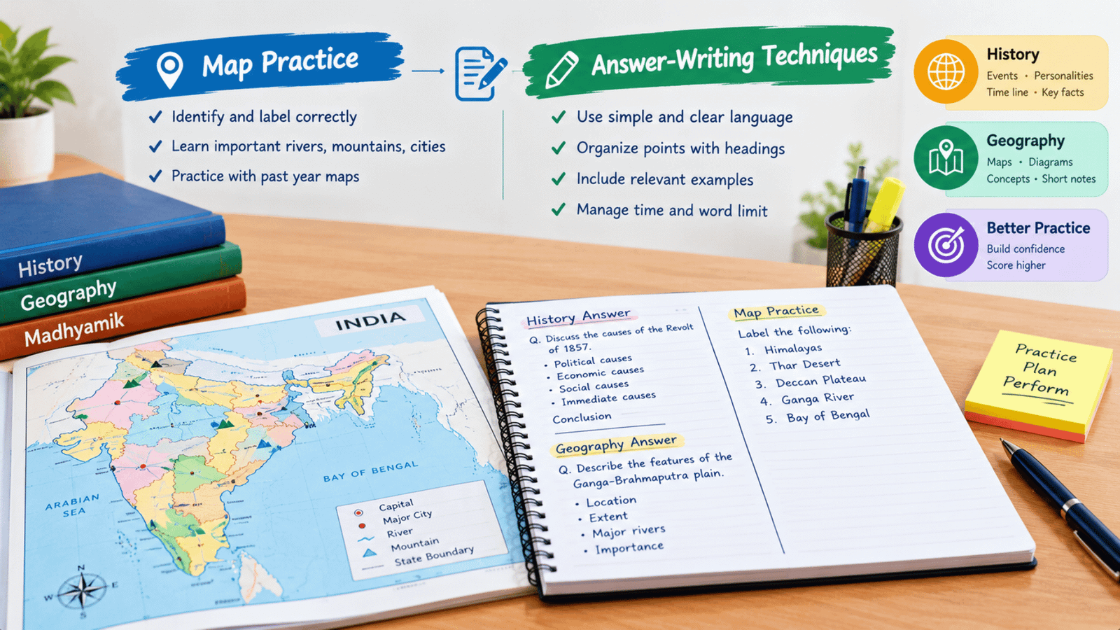 Madhyamik History and Geography: Map Practice and Answer-Writing Techniques
